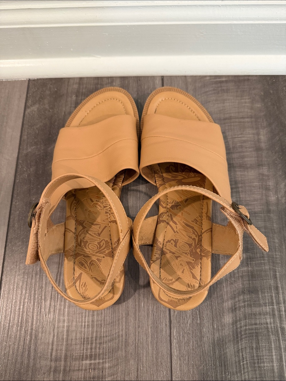 Blowfish Tan Wide-Band Ankle Strap Sandals
